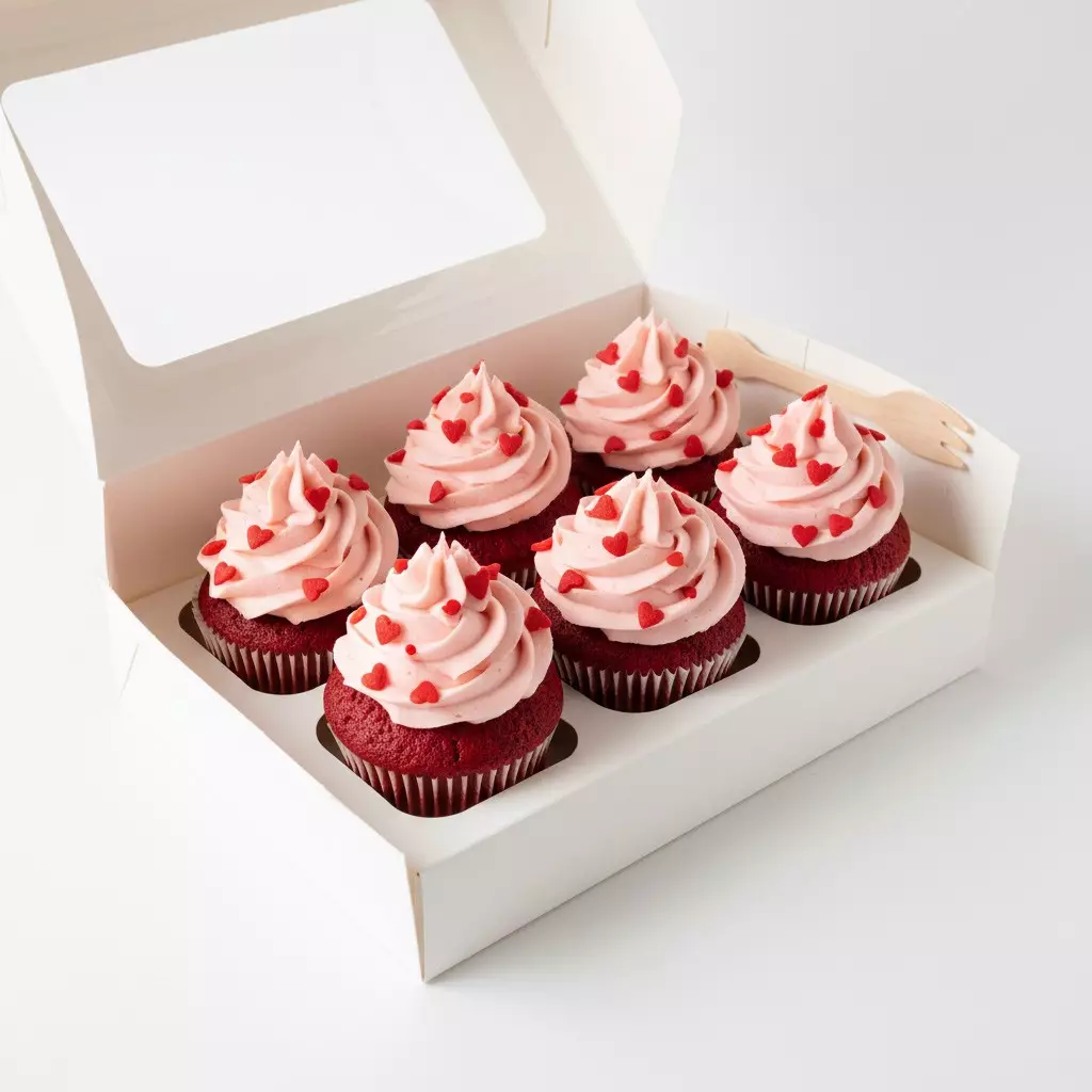 Капкейки Красный бархат 6 шт Red Velvet